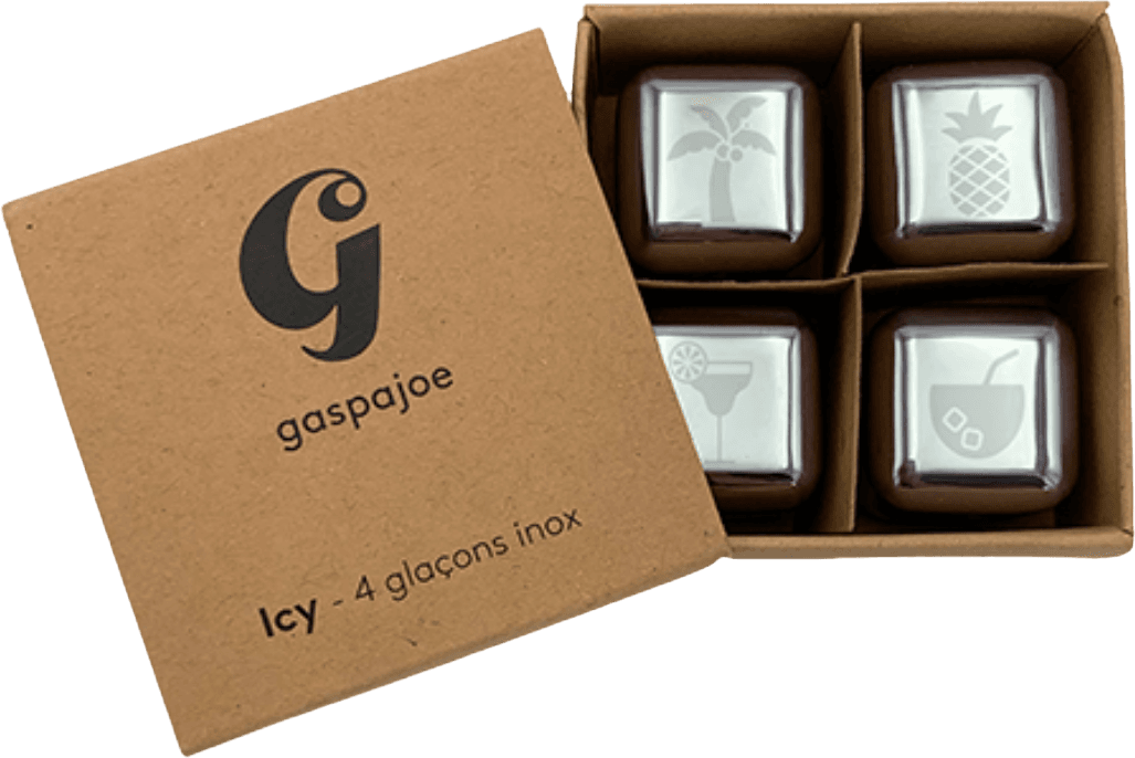 Boîte Cadeau 4 Glaçons Inox
