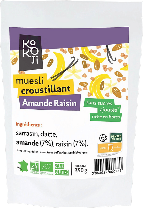 Muesli Amande Raisin Sans Sucres Ajoutes