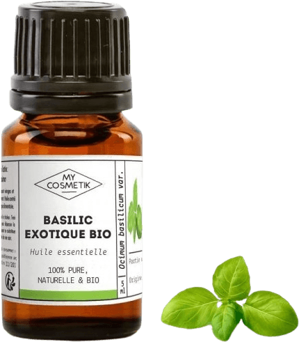 Essentiële olie van exotische basilicum