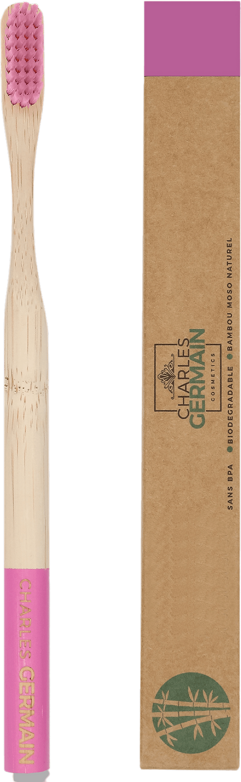 Brosse à dents bambou biodégradable Rose 1x
