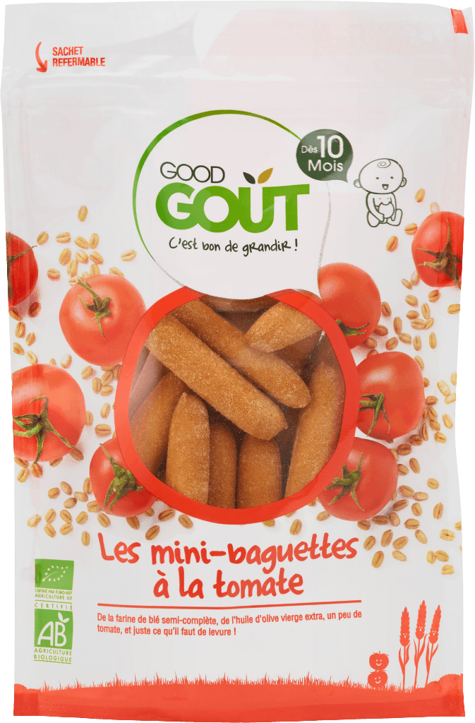 Mini Baguettes Tomate Basilic + 10 Mois BIO