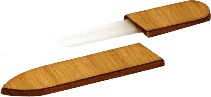 Tempered Glass Nail File with Wood Case 0