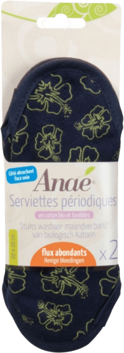 Set van 2 wasbare maandverbanden Maxi