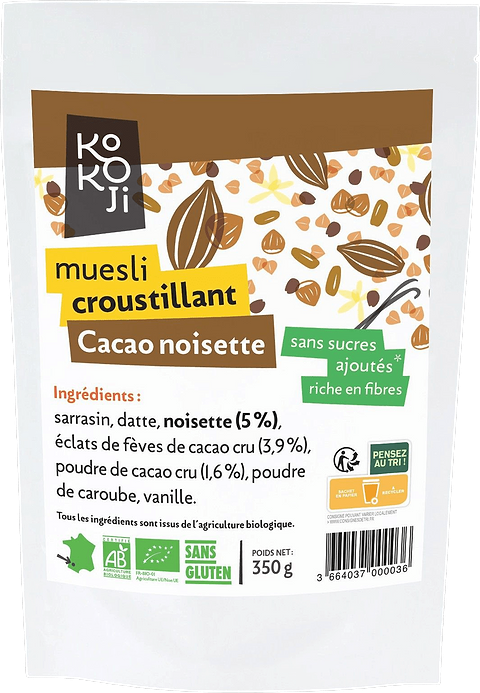 Muesli Cacao Noisette Sans Sucres Ajoutes