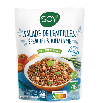 Salades Lentilles Tofu Fumé BIO