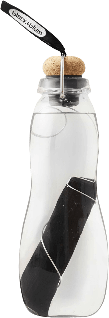 Water Bottle Glass & Charcoal Black