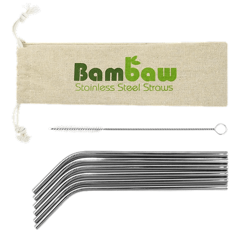 Set of 6 Stainless Steel Straws