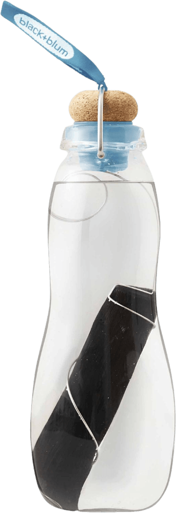 Bouteille D'Eau En Verre & Charbon Bleue