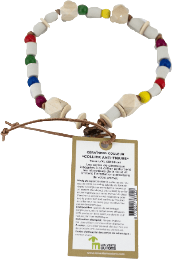 Anti-Teken Gekleurde Keramische Halsband S/M Hond