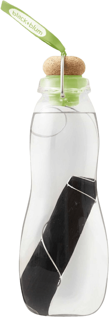 Bouteille D'Eau En Verre & Charbon Vert