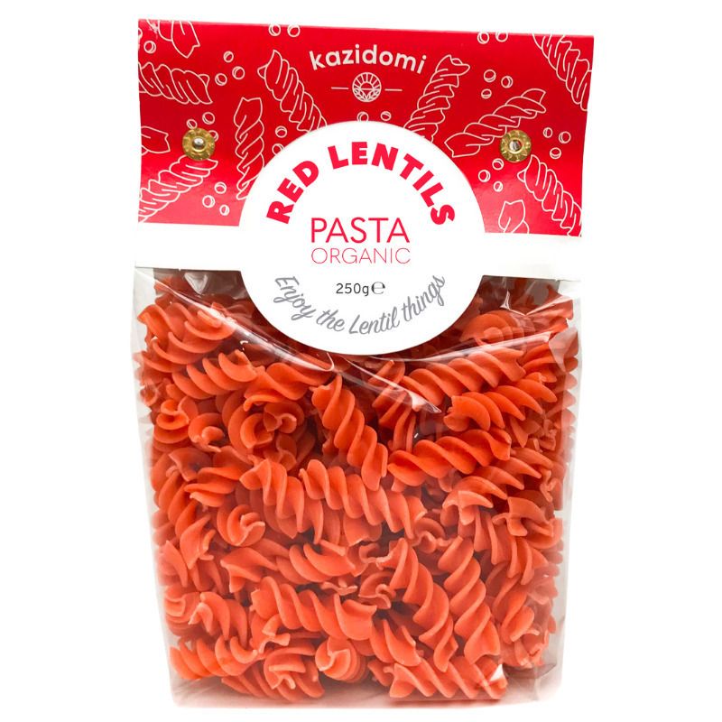 Rode linzenpasta