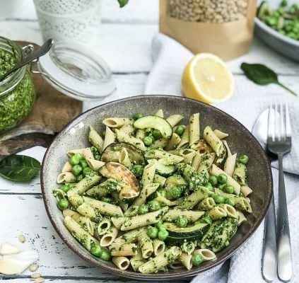 Pâtes au pesto et courgettes 