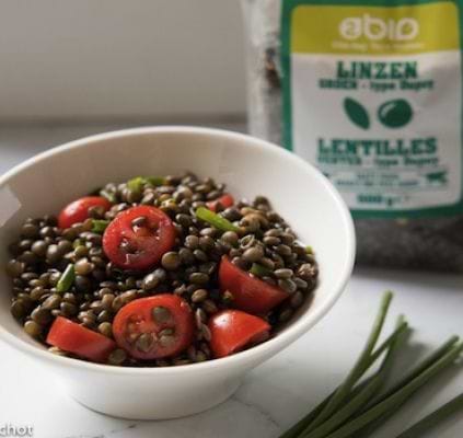 Salade fraîche de lentilles vertes
