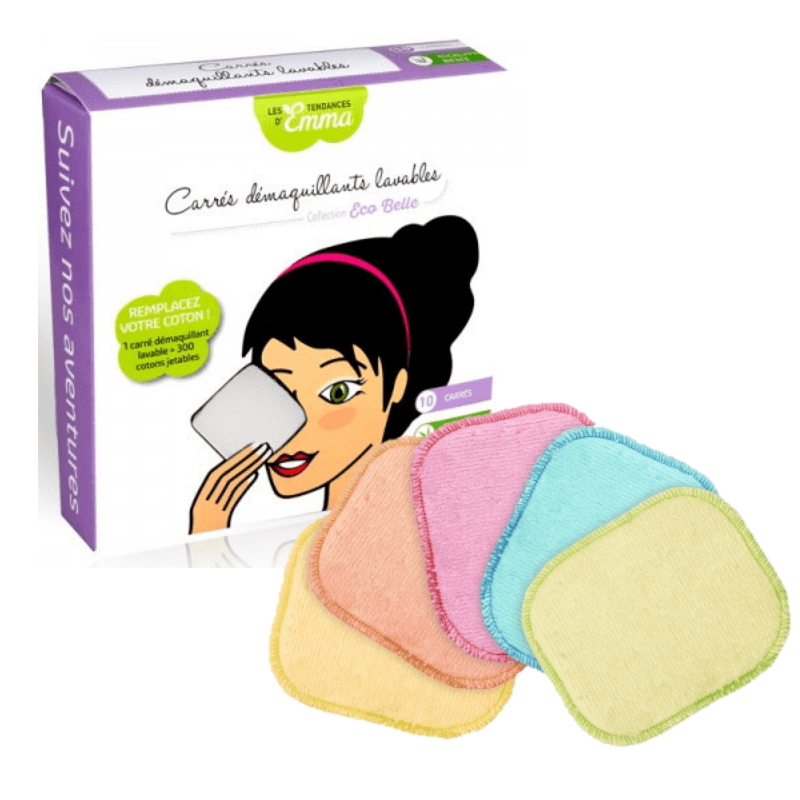 Multicolor Bamboo Make-up Remover Square