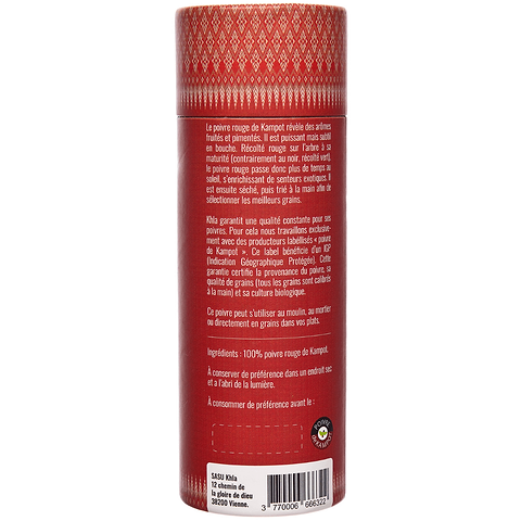 Poivre Rouge Grains Kampot IGP Premium