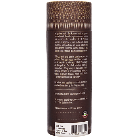 Poivre Noir Grains Kampot IGP Premium