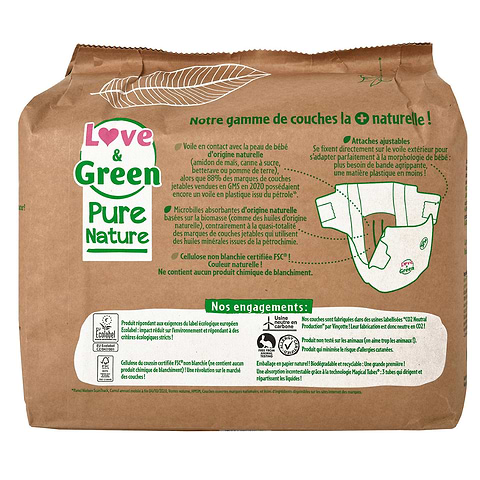 Couche Pure Nature T4+ (9-20 kg)