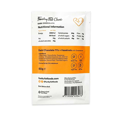 Chocolat Noir Noisettes Keto