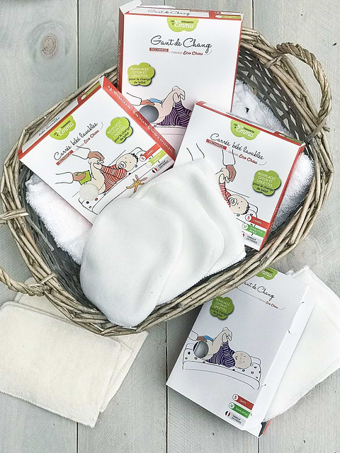 Carrés Bébé Lavables Eucalyptus Biface