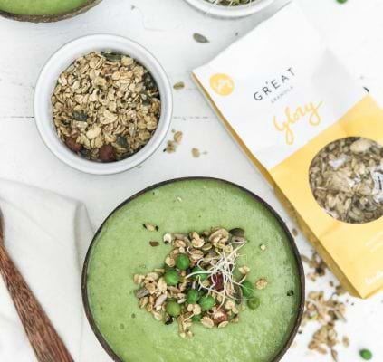Soupe de petits pois et Gr’eat granola