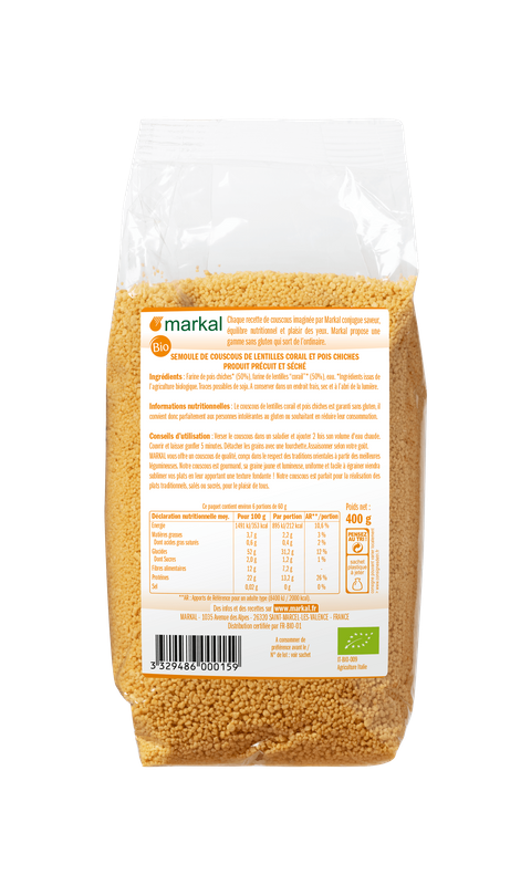 Couscous Lentilles Corail Pois Chiches Sans Gluten