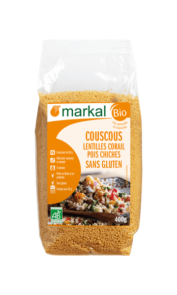 Couscous Lentilles Corail Pois Chiches Sans Gluten BIO