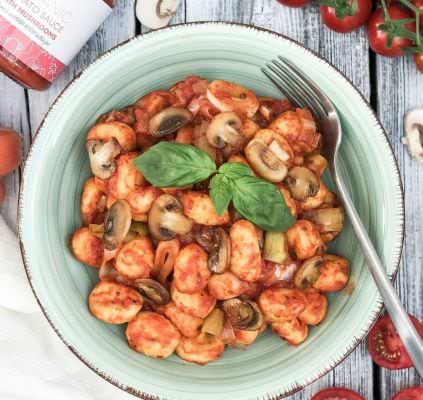 Gnocchi de tomates et poireaux
