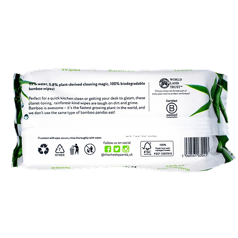 Lingettes Anti-Bactériennes Biodégradables x100