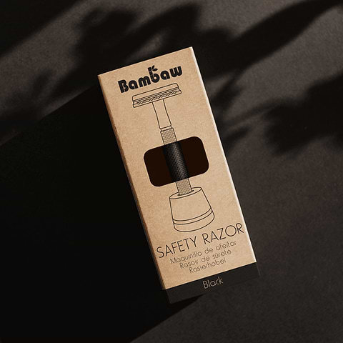 Rasoir Sureté Métal Socle Noir