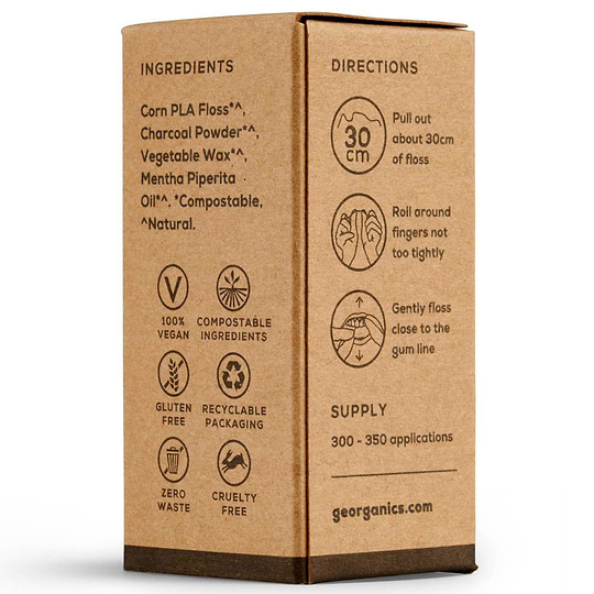 Floss Refill Charcoal Peppermint 2*30m Organic