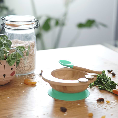 Babymaaltijdset van bamboe en siliconen