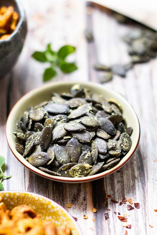 Raw pumpkin seeds with provence herbs in bulk Organic