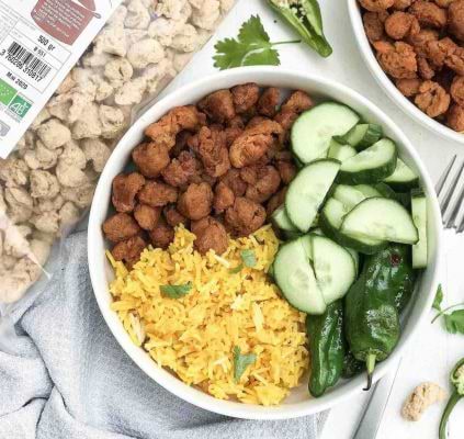 Soja poêlé et riz aux épices