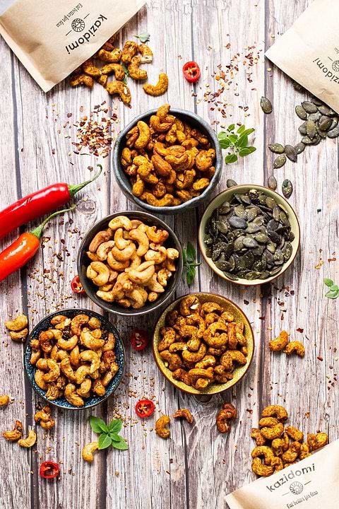 Noix de cajou au tamari & curcuma en vrac
