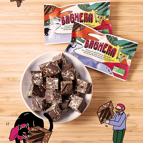 Baghera Cubes Dattes Amandes Choco Avoine