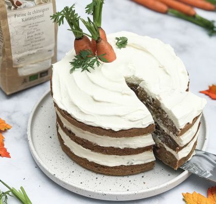 Carrot cake à base de farine de châtaignes