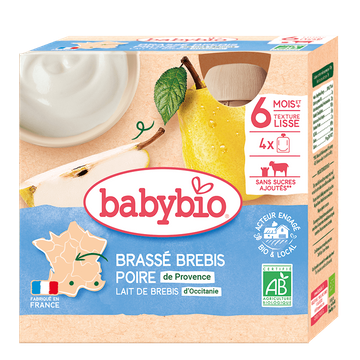 Kalebassen Brassé Lait Brebis Poire Vanaf 6 Maanden BIO
