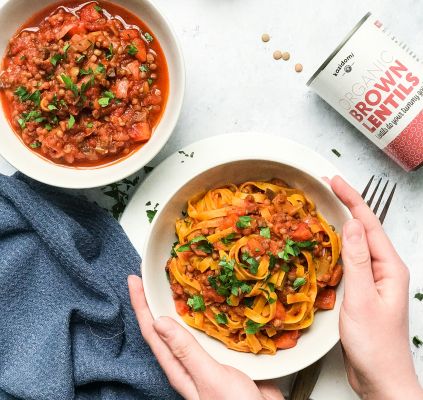 Spaghetti bolognaise de lentilles 
