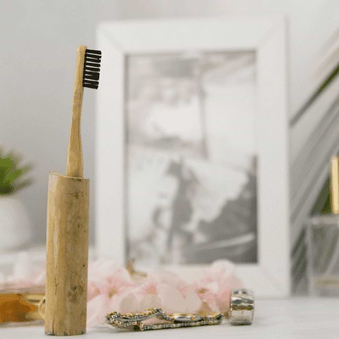 Bamboo Toothbrush Black Biodegradable 1x Organic