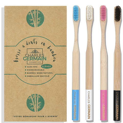 Brosse à dents Bambou biodégradable Pack x4
