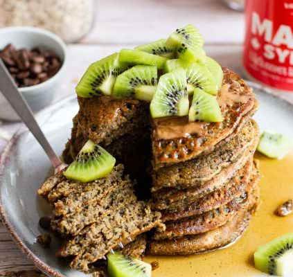 Zero waste vegan pancakes met koffiedik