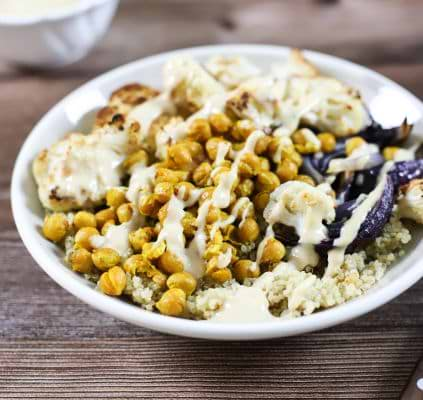 Bowl de pois chiches au curcuma (IG bas)