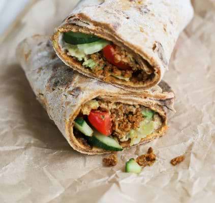 Wrap sans gluten au seitan haché 
