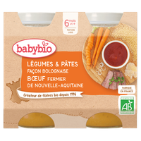 Légumes Pâtes Bolognaise Boeuf Fermier + 6 Mois BIO