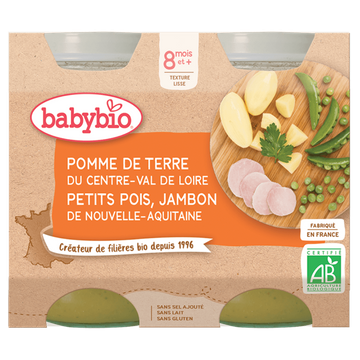 Pot Pomme De Terre Petit Pois Jambon + 8 Mois BIO