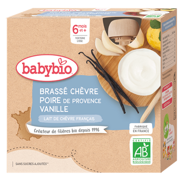 Brassé Lait De Chèvre Poire Vanille + 6 Mois BIO