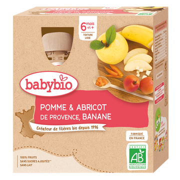 Apple Apricot Banana Pouches From 6 Months BIO