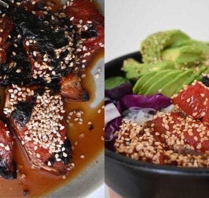 Thon et saumon vegan à base de pastèque 