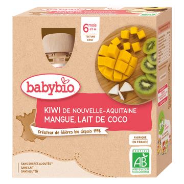 Kiwi Mango Coconut Milk Pouches + 6 Months Organic