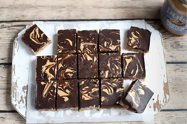 chocolate, peanut & oat squaresimage